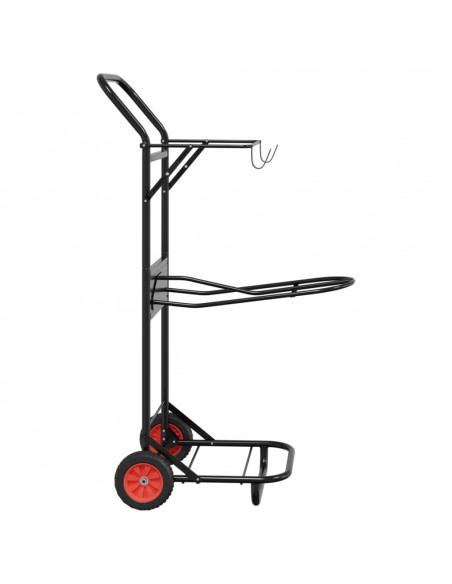 Carrello da Sella Pieghevole Nero in Acciaio