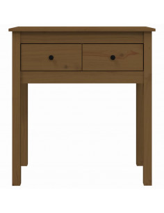 Tavolo Consolle Miele 70x35x75 cm in Legno Massello di Pino