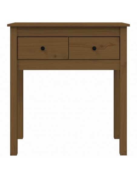 Tavolo Consolle Miele 70x35x75 cm in Legno Massello di Pino