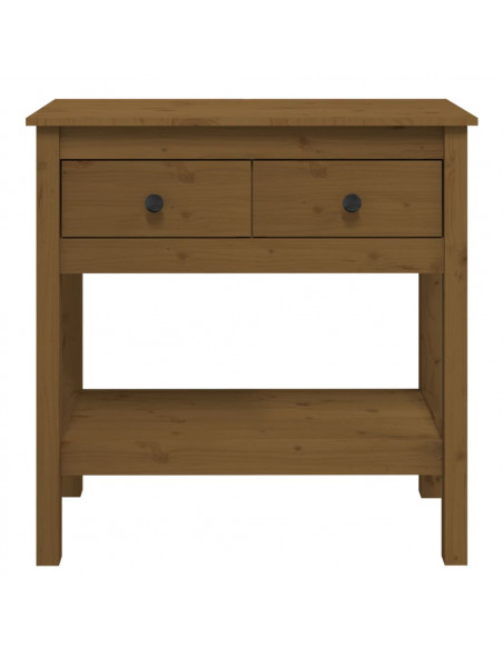 Tavolo Consolle Miele 75x35x75 cm in Legno Massello di Pino