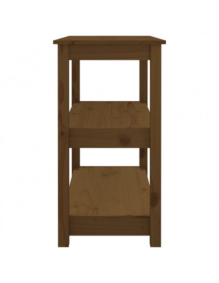 Tavolo Consolle Miele 80x40x74 cm in Legno Massello di Pino