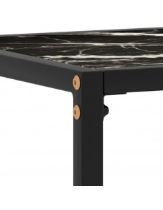 Tavolo Consolle Nero 100x35x75 cm in Vetro Temperato