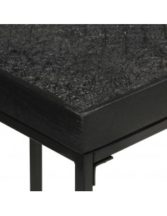 Tavolo Consolle Nero 110x35x76 cm Massello di Acacia e Mango