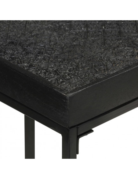 Tavolo Consolle Nero 110x35x76 cm Massello di Acacia e Mango