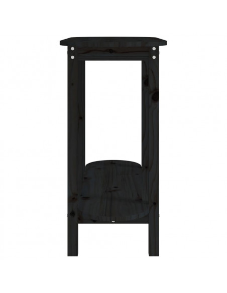 Tavolo Consolle Nero 110x40x80 cm in Legno Massello di Pino