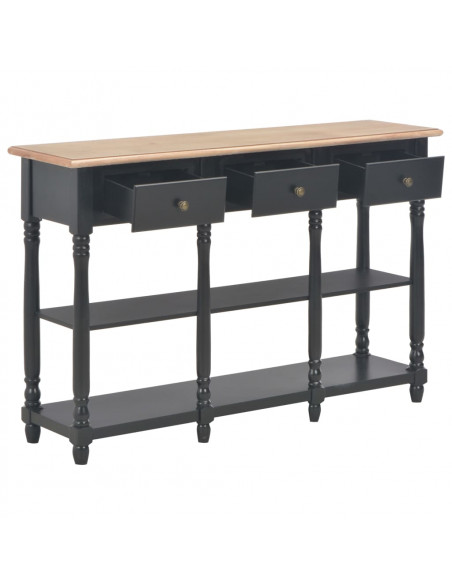 Tavolo Consolle Nero 120x30x76 cm in MDF