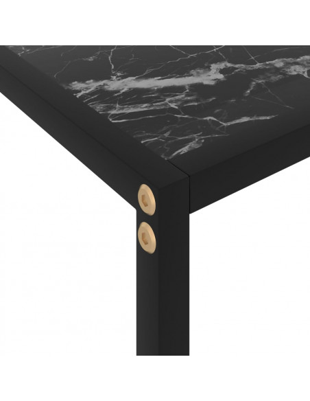 Tavolo Consolle Nero 120x35x75 cm in Vetro Temperato