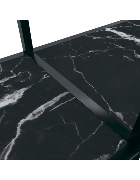Tavolo Consolle Nero 140x35x75,5 cm in Vetro Temperato