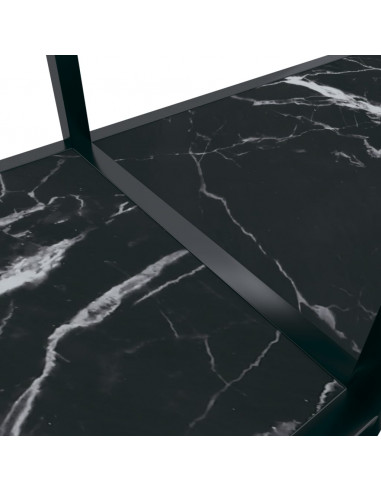 Tavolo Consolle Nero 160x35x75,5 cm in Vetro Temperato