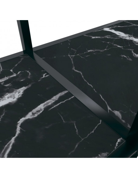 Tavolo Consolle Nero 180x35x75,5 cm in Vetro Temperato