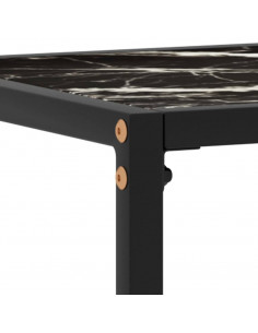 Tavolo Consolle Nero 80x35x75 cm in Vetro Temperato