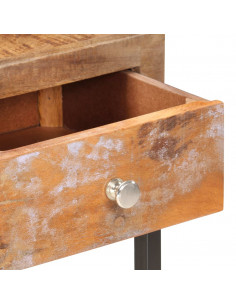 Tavolo Consolle Oro 90x30x75 cm in Legno Massello di Recupero