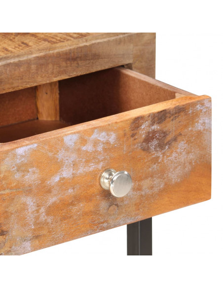 Tavolo Consolle Oro 90x30x75 cm in Legno Massello di Recupero