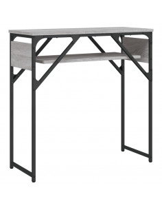 Tavolo Consolle Ripiano Grigio Sonoma 75x30x75cm Multistrato