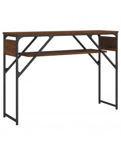 Tavolo Consolle Ripiano Rovere Marrone 105x30x75cm Multistrato