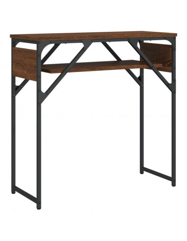 Tavolo Consolle Ripiano Rovere Marrone 75x30x75cm Multistrato