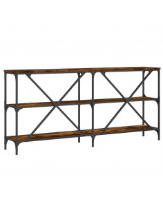 Tavolo Consolle Rovere Fumo 160x30x75cm Legno Multistrato Ferro