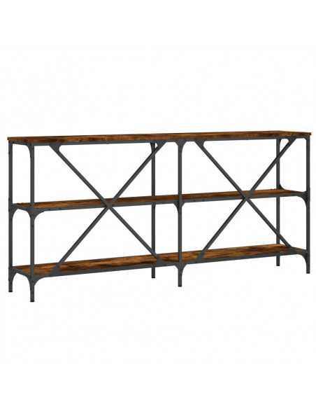 Tavolo Consolle Rovere Fumo 160x30x75cm Legno Multistrato Ferro