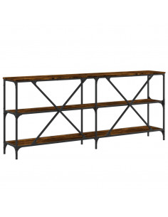 Tavolo Consolle Rovere Fumo 180x30x75cm Legno Multistrato Ferro