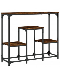 Tavolo Consolle Rovere Fumo 89,5x28x76 cm Legno Multistrato