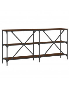 Tavolo Consolle Rovere Marrone 160x30x75 cm Multistrato e Ferro