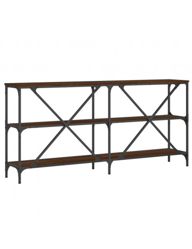 Tavolo Consolle Rovere Marrone 160x30x75 cm Multistrato e Ferro