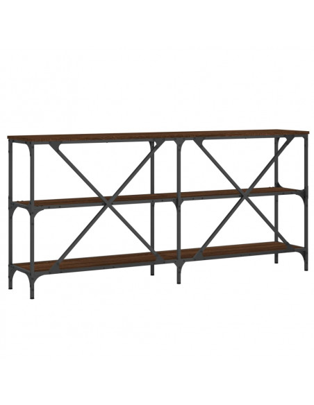 Tavolo Consolle Rovere Marrone 160x30x75 cm Multistrato e Ferro