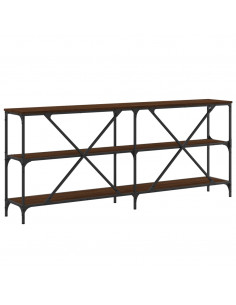 Tavolo Consolle Rovere Marrone 180x30x75 cm Multistrato e Ferro