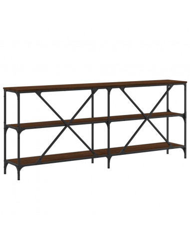 Tavolo Consolle Rovere Marrone 180x30x75 cm Multistrato e Ferro