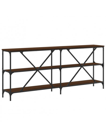 Tavolo Consolle Rovere Marrone 180x30x75 cm Multistrato e Ferro