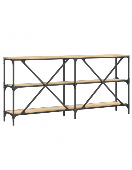 Tavolo Consolle Rovere Sonoma 160x30x75 cm Multistrato e Ferro