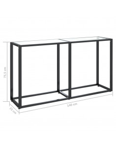 Tavolo Consolle Trasparente 140x35x75,5 cm in Vetro Temperato