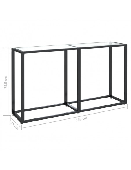 Tavolo Consolle Trasparente 140x35x75,5 cm in Vetro Temperato