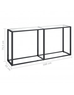 Tavolo Consolle Trasparente 160x35x75,5 cm in Vetro Temperato