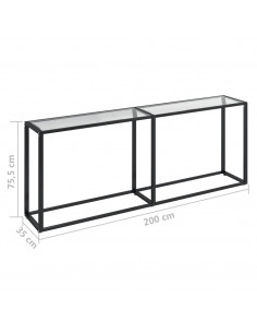 Tavolo Consolle Trasparente 200x35x75,5 cm in Vetro Temperato