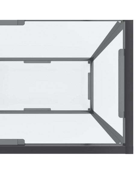 Tavolo Consolle Trasparente 220x35x75,5 cm in Vetro Temperato