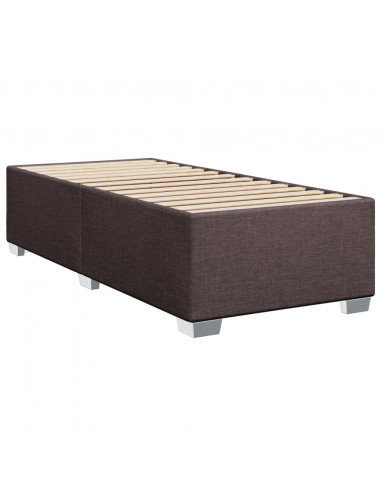 Giroletto a Molle con Materasso Marrone Scuro 100x200cm Tessuto