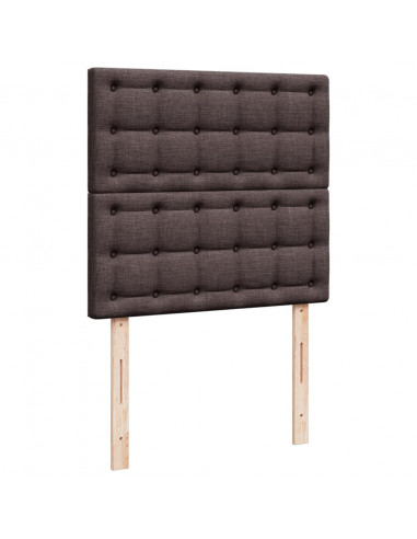 Giroletto a Molle con Materasso Marrone Scuro 100x200cm Tessuto