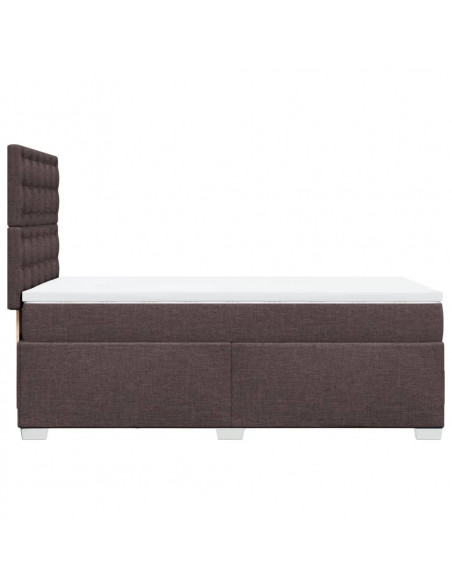 Giroletto a Molle con Materasso Marrone Scuro 100x200cm Tessuto