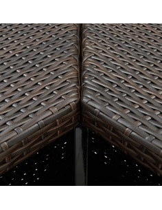 Tavolo da Bar ad Angolo Marrone 100x50x105 cm in Polyrattan