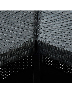 Tavolo da Bar ad Angolo Nero 100x50x105 cm in Polyrattan