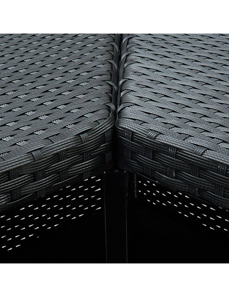 Tavolo da Bar ad Angolo Nero 100x50x105 cm in Polyrattan