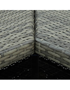 Tavolo da Bar Angolare Grigio 100x50x105 cm in Polyrattan