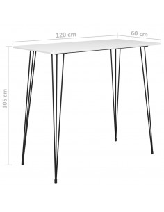 Tavolo da Bar Bianco 120x60x105 cm