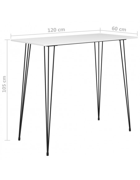 Tavolo da Bar Bianco 120x60x105 cm