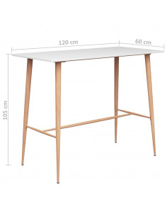 Tavolo da Bar Bianco 120x60x105 cm