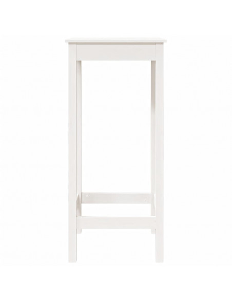 Tavolo da Bar Bianco 50x50x110 cm in Legno Massello di Pino