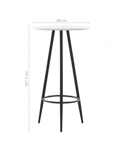 Tavolo da Bar Bianco 60x107,5 cm in MDF