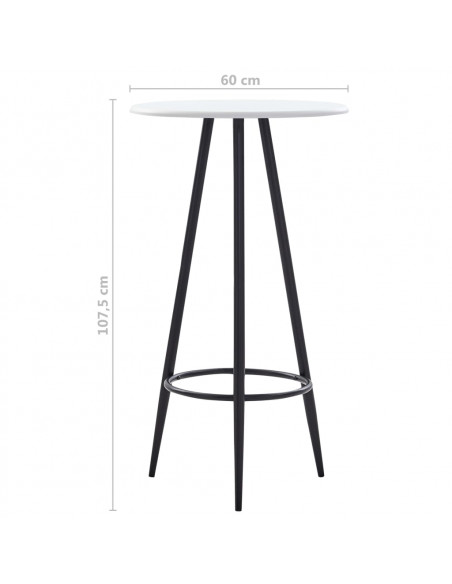 Tavolo da Bar Bianco 60x107,5 cm in MDF