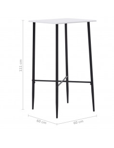 Tavolo da Bar Bianco 60x60x111 cm in MDF